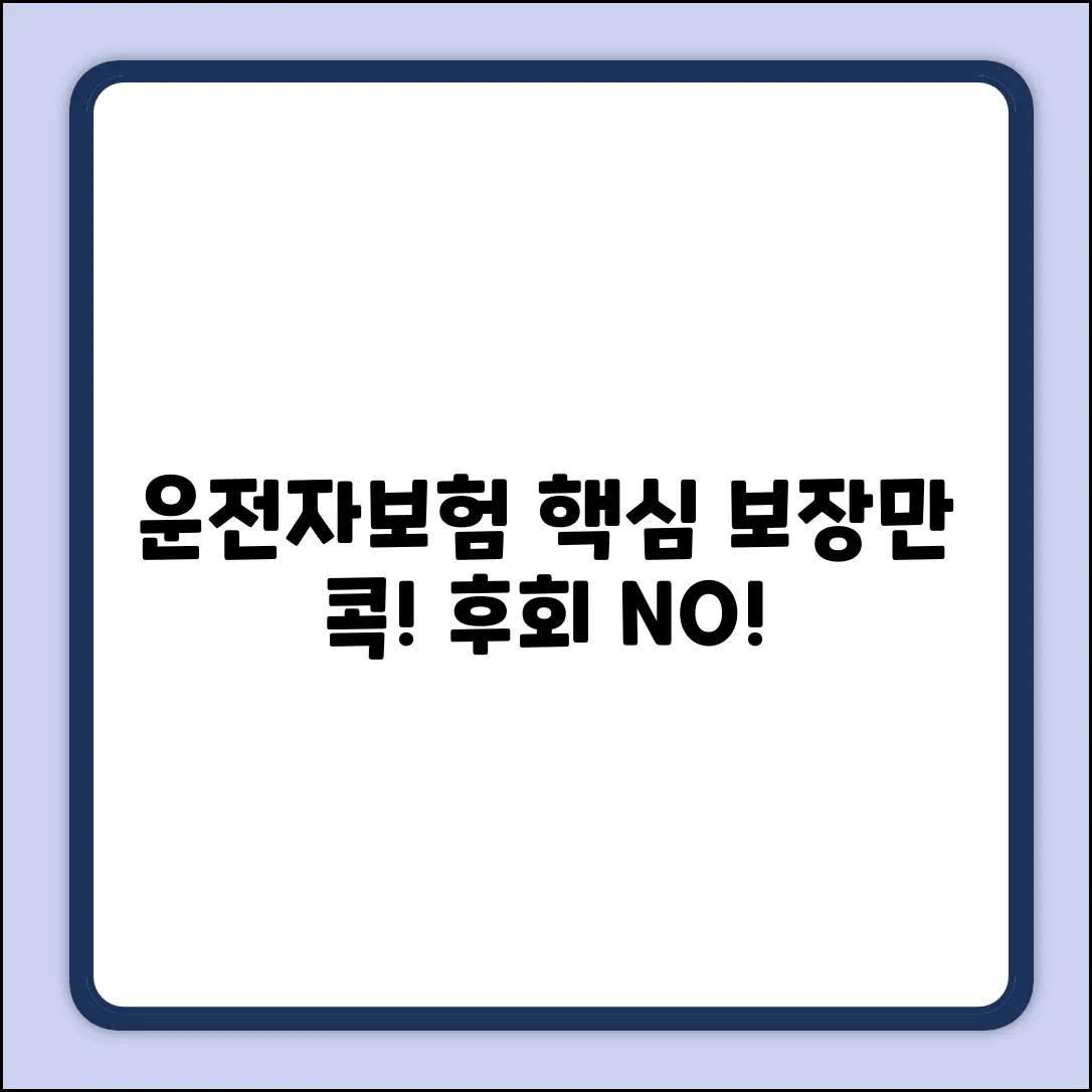 운전자보험 보장내용, 핵심만 콕! 놓치면 후회!