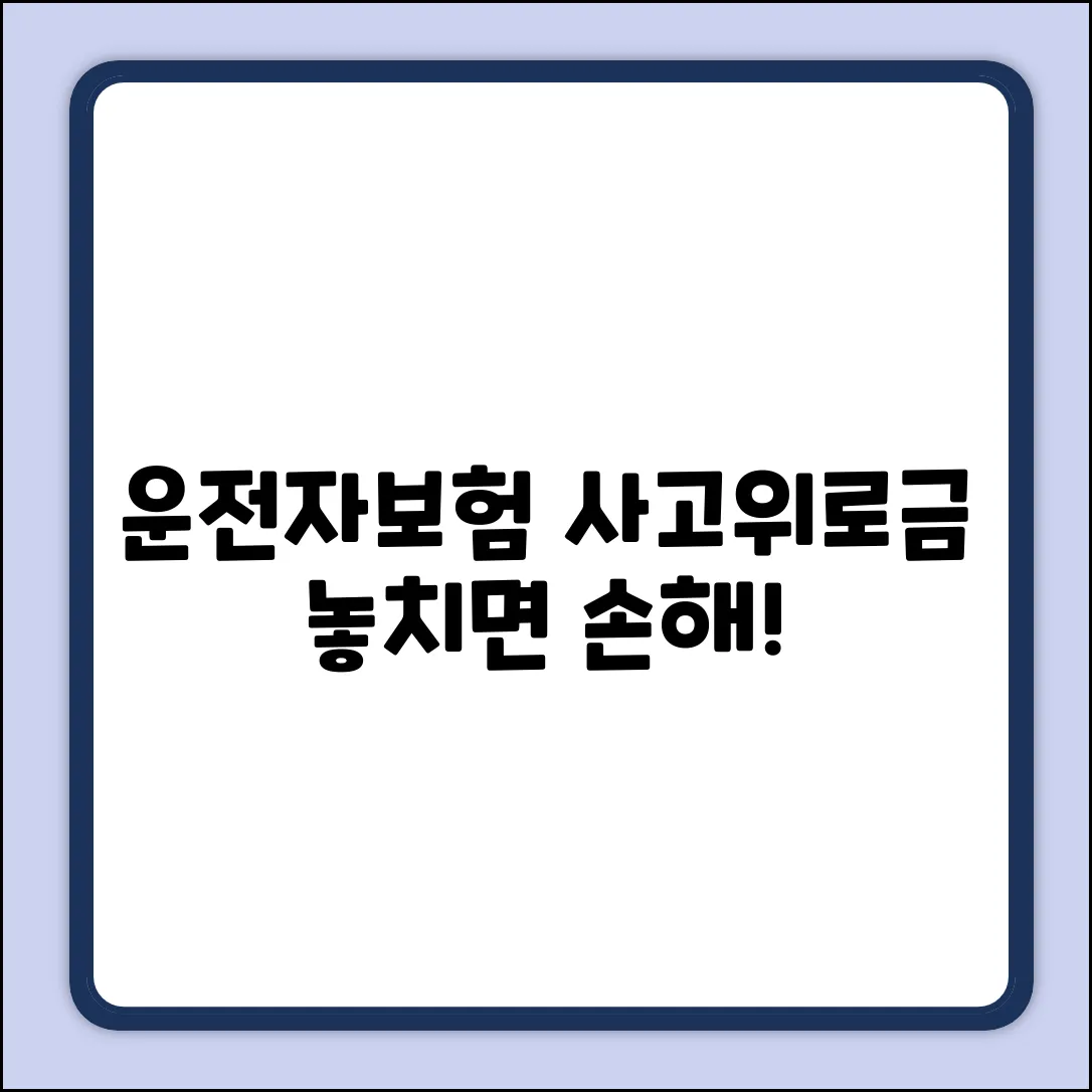 운전자보험 사고위로금: 완벽 가이드, 놓치면 손해!