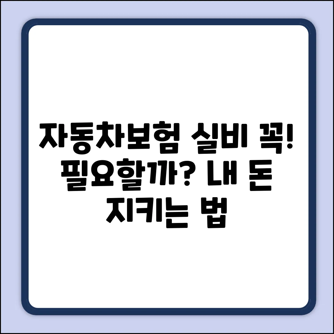 자동차보험 실비, 꼭 필요한 걸까요?