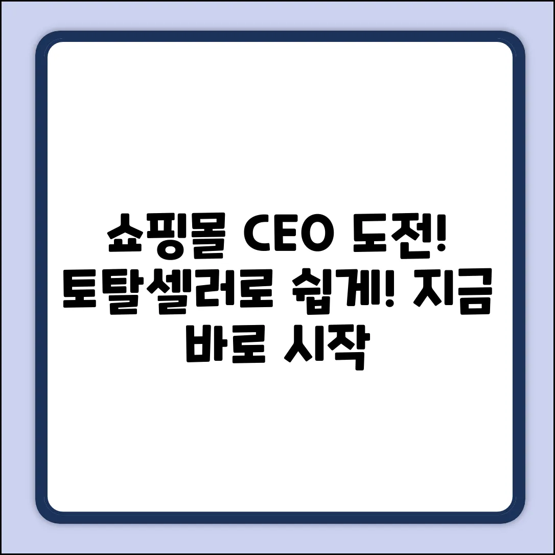 토탈셀러 쉽게 시작! 누구나 쇼핑몰 CEO