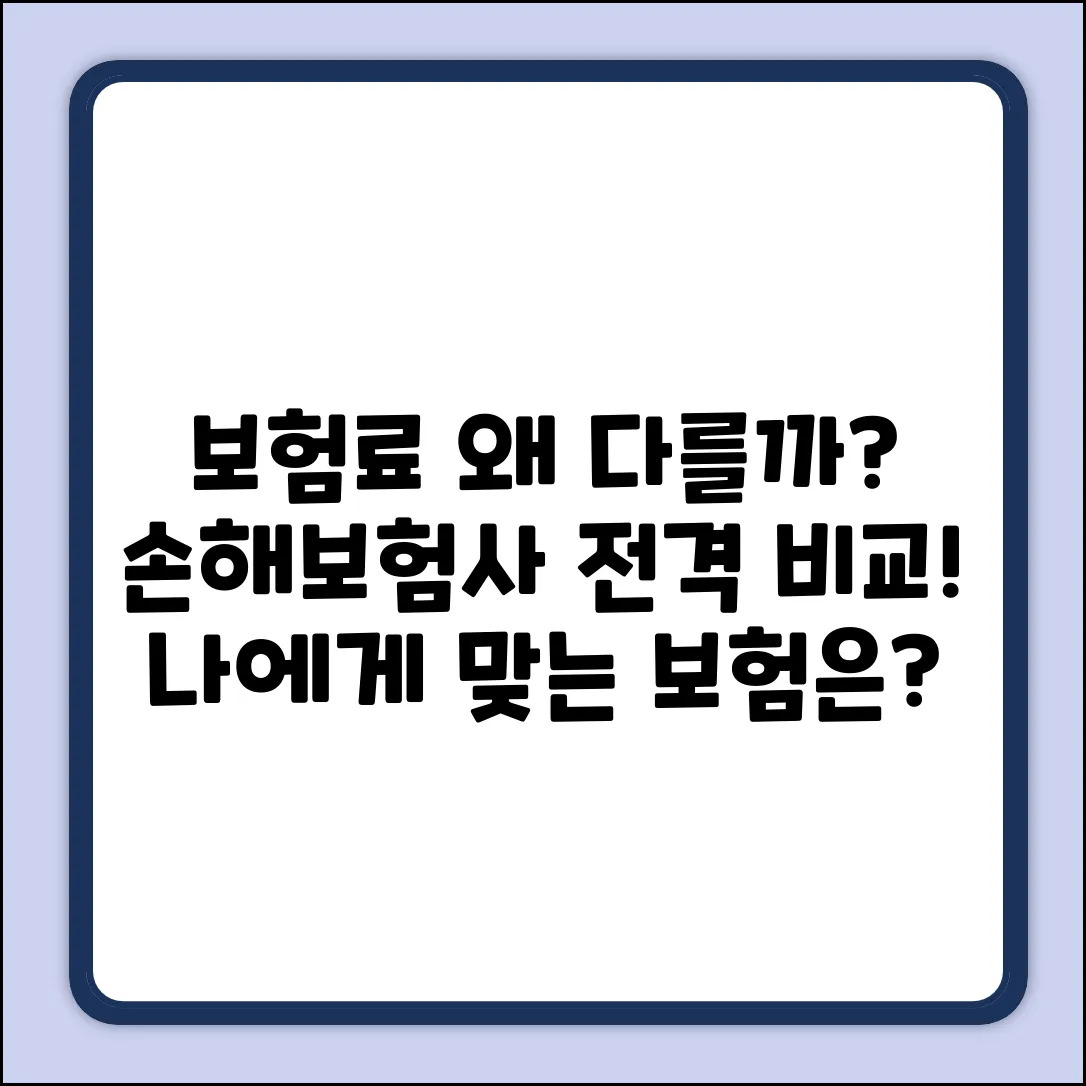 손보사 보험료, 왜 다를까요?