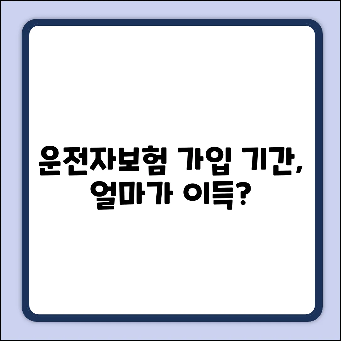운전자보험, 기간 얼마나 해야 이득일까요?